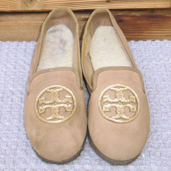 Tory Burch Billy Split Suede Mirror Craquellee Slippers - Picture 2 of 11